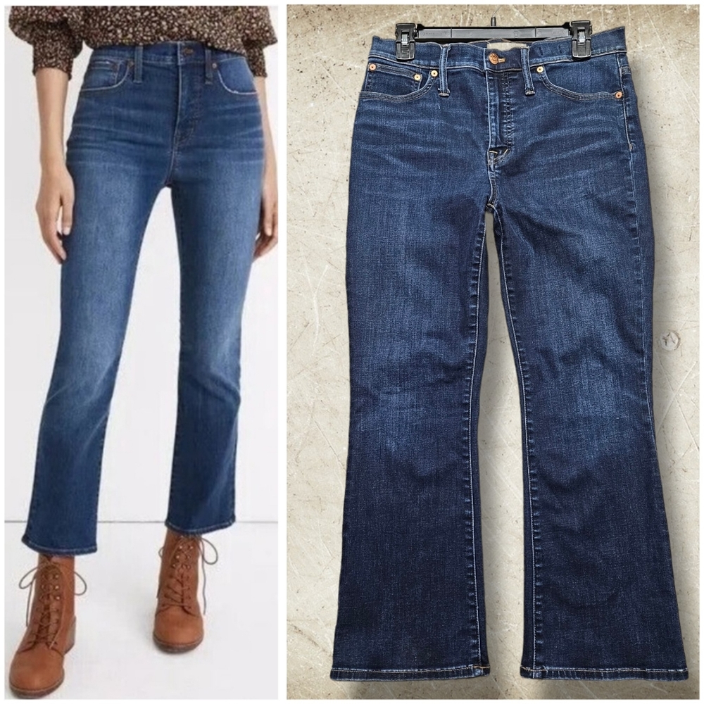 Madewell Cali Demi Boot Jean Women's size 30 Dark Denim High Rise 26" Inseam